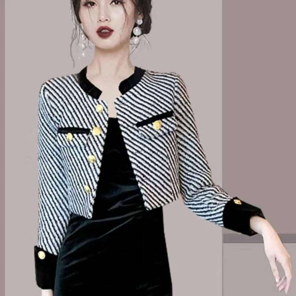 Women's 2025 Cardigan Sweaters Korean Fashion Button Down Crew Neck Open Front Long Sleeve Knit Cropped Clothing Jackets Z260313