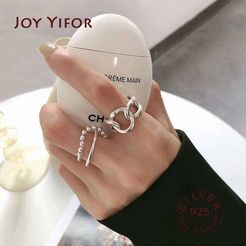 Authentic 925 Sterling chain round change Finger Rings for Women Wedding Original Silver Jewelry H260312