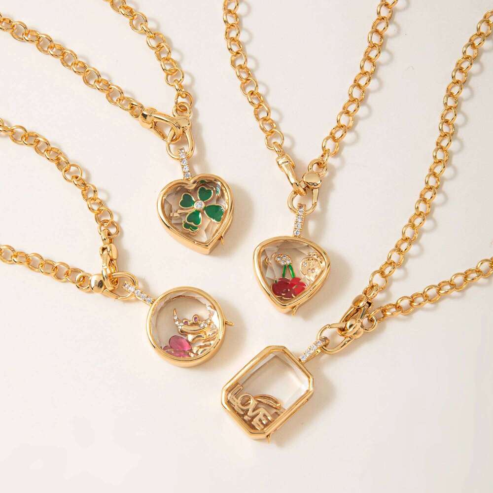 Heart of the Ocean can be opened necklace, water droplet pendant, niche cute small object, collarbone chain, color preservation H260312