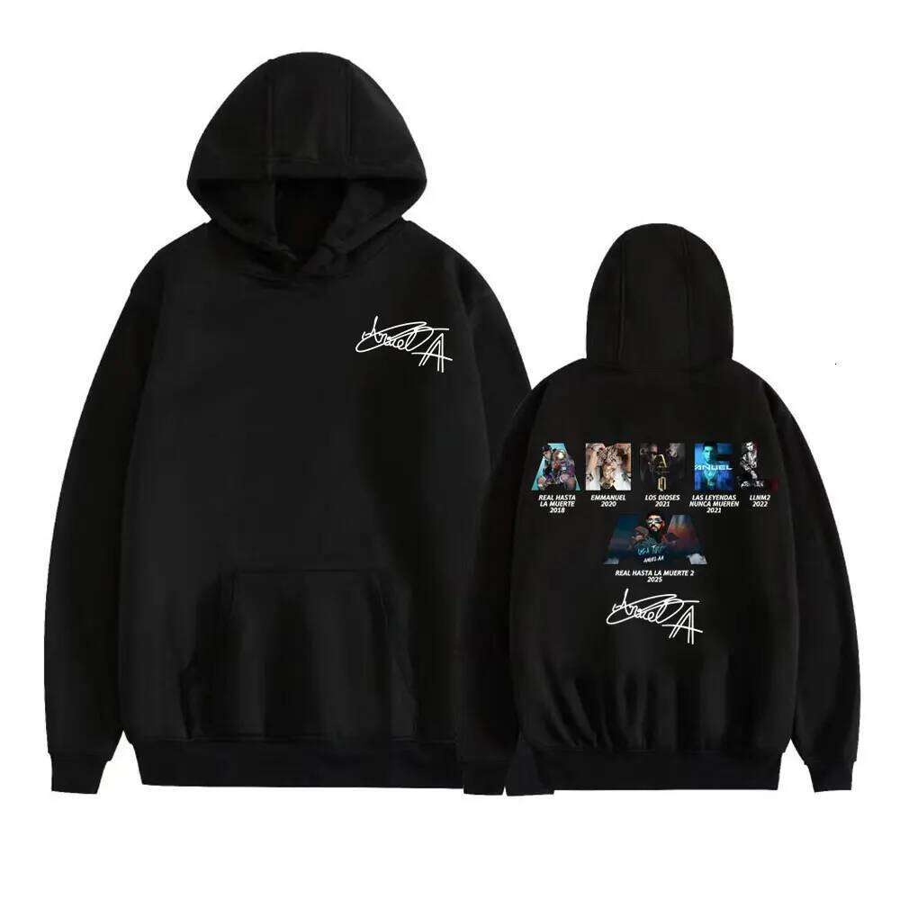 Anuel AA Rhlm 2 Real Hasta La Muerte Album Cover Hoodies Men's Clothing Fashion Hip Hop Style Sweatshirt Casual Oversized Hooded Z260315