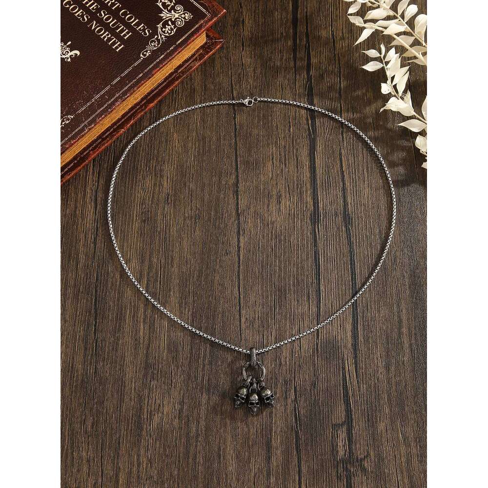 Retro Punk Skull Pendant Dark Personality Trendy Accessories Handsome Men's and Women's Same Style Fried Street Necklace H260312