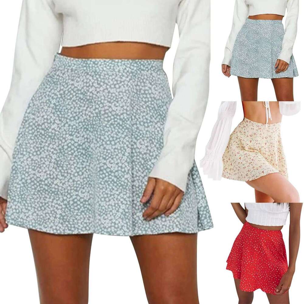 Womens Floral Printed Fresh High Waist Straight A-line Short Skirt Fashionable Sexy Bohemian Streetwear Slimming Mini Dress Z260314