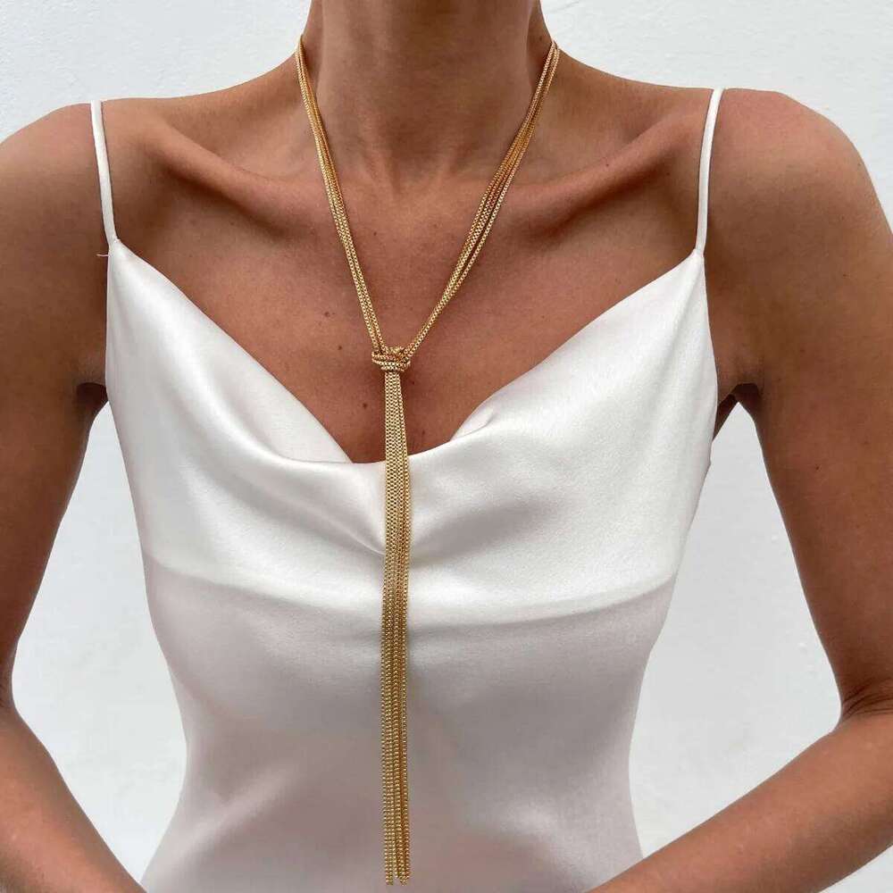 Ingemark Vintage Multilayer Long Tassel Pendant Choker Necklace for Women 2025 New Fashion Sexy Sweater Chain Party Jewelry Gift H260312