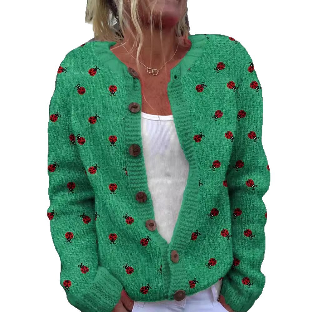 Luxury Brand Designer Clothes New Cross-Border 3D Creative Animal Print Pattern Autumn Stylish Versatile Cardigan For European And American Women'