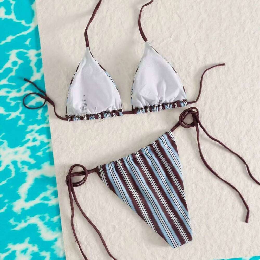 2026 Sexy Bikinis Striped Women Swimwear High Cut Triangle Swimsuit Two Piece Brazilian Bathing Suit Bikini Set Beachwear 26H0313