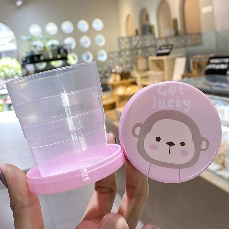 Portable Collapsible Water Cup Travel Outdoor Crion Cartoon Staing Convenient Handheld Creativity Scalable Cute Plastic Bottle Z260313