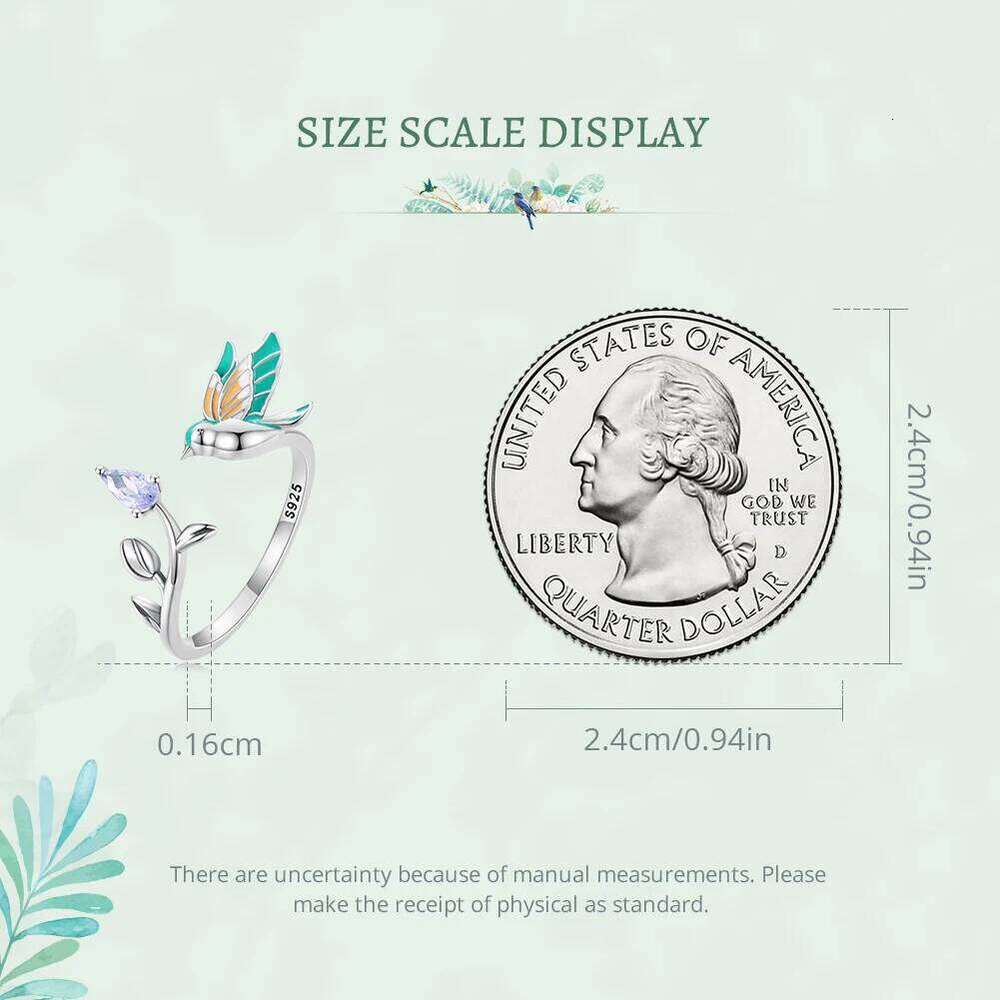 Bamoer Fashion 925 Sterling Silver Kingfisher Open for Women Eternity Band Lively Bird Ring Gift Fine Jewelry Party BSR286 H260312