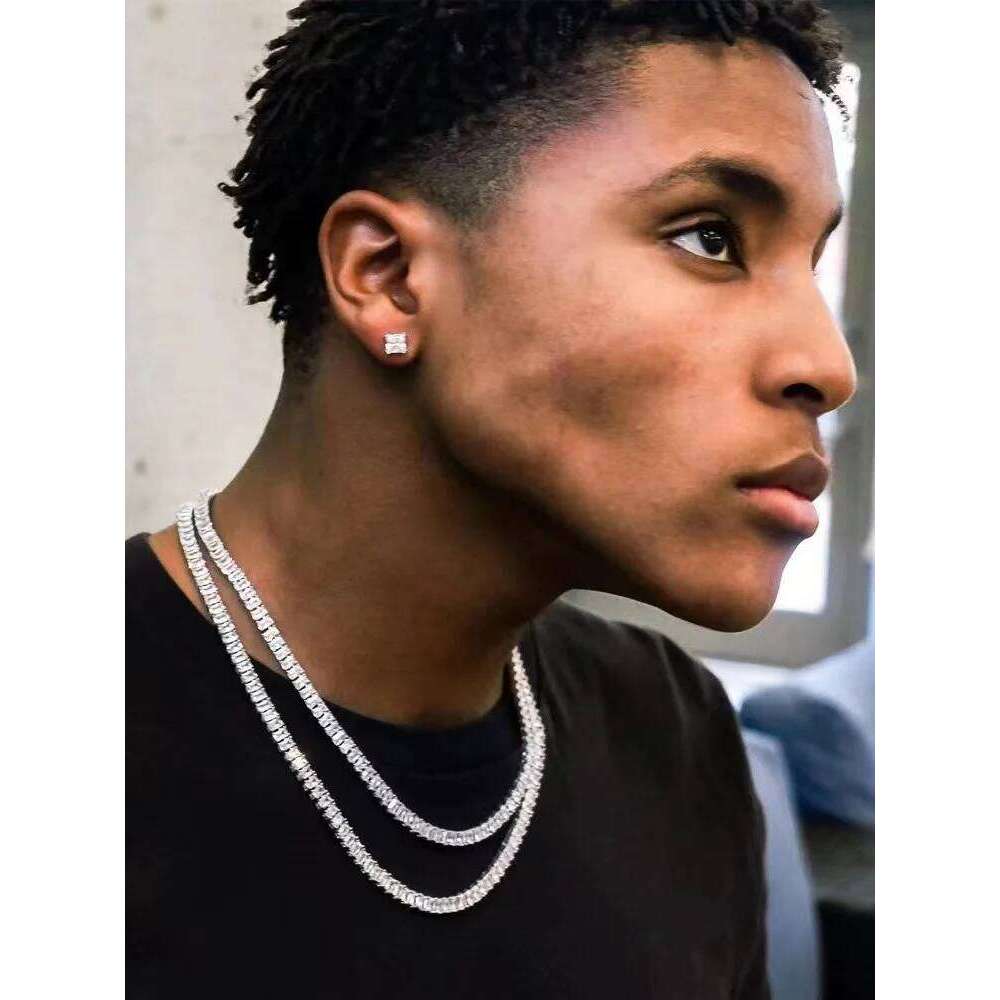 Hip Hop Acrylic Crystal Tennis Chain Men Rock Choker Necklace For Women Fashion Party Jewelry Gift H260312