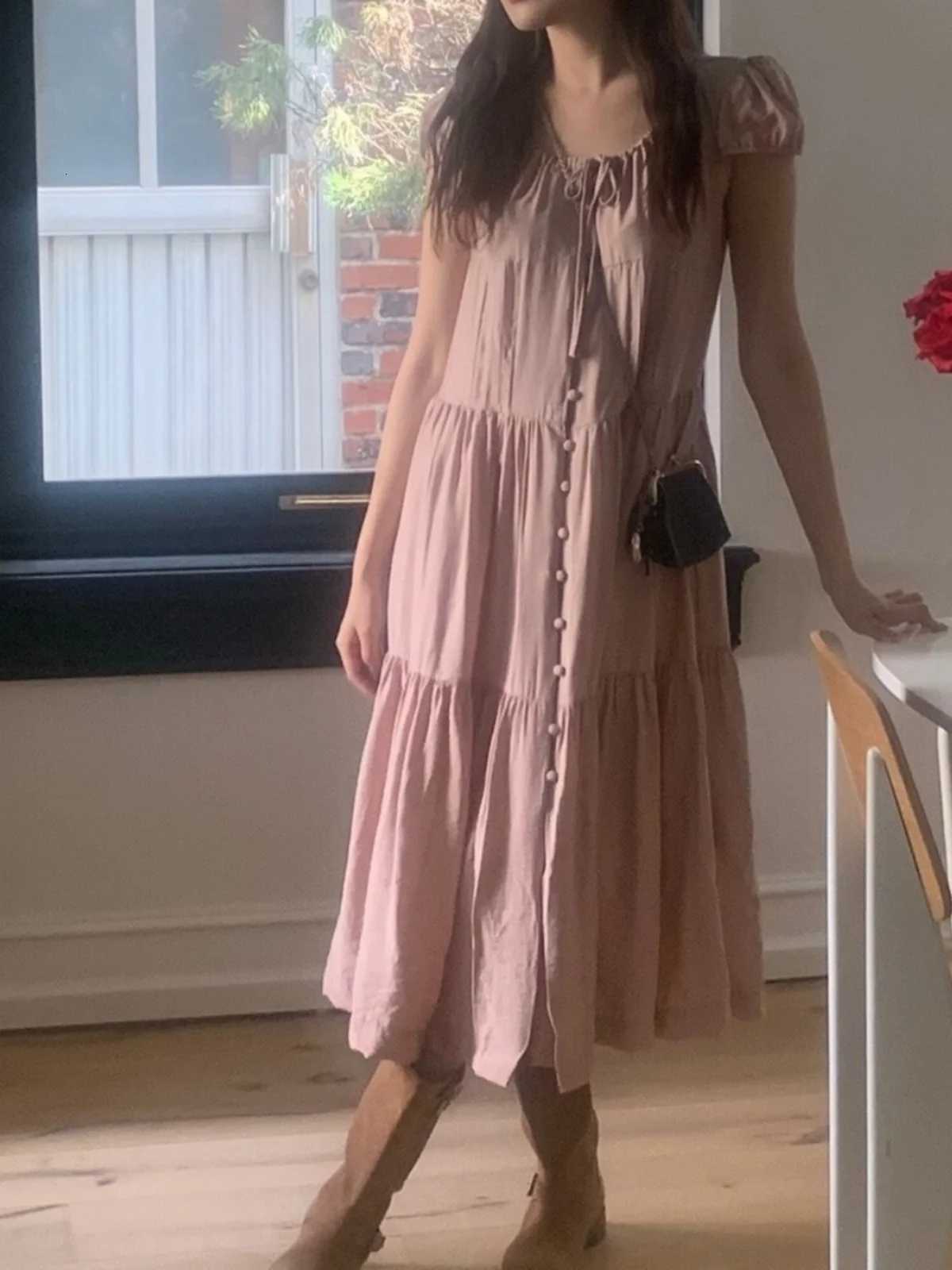 Spring 2025 Chic A-Line Dr Korean Sle Long Svel Womens Faionable Gown Ele Personali Commute Suitable DrT260314