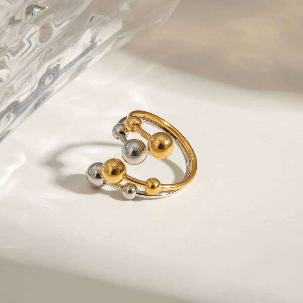 XIANING Stainless Steel Ball for Women Trendy Metal 18K Geometric Finger Ring Bagues Pour Femme Party Gift New H260312