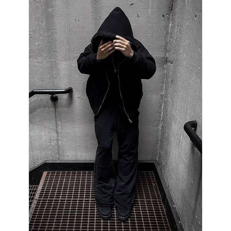 Mauroicardi Autumn Winter Oversized Thickened Warm Black Reversible Faux Fur Parka Coat Men with Hood Zipper Fluffy Jacket 2025 Z260313