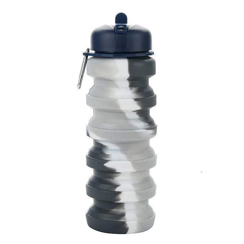 1Pcs Food Grade Silicone Folding Outdoor Portable Telescopic Drinking Creativity Camouflage Sports Water Cup Z260314