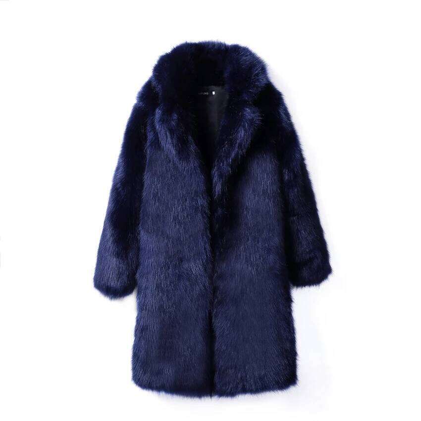 Men's fox fur medium long winter thickened trench coat casual warm jacket Z260313