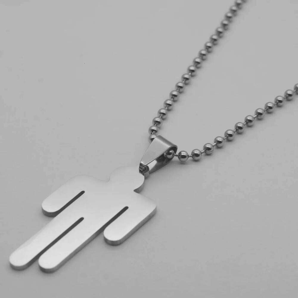 BBillIe necklace women Stainless Steel Human Pendant Necklace for Fans Gift Punk Hip-hop Jewelry Korean Fashion H260312