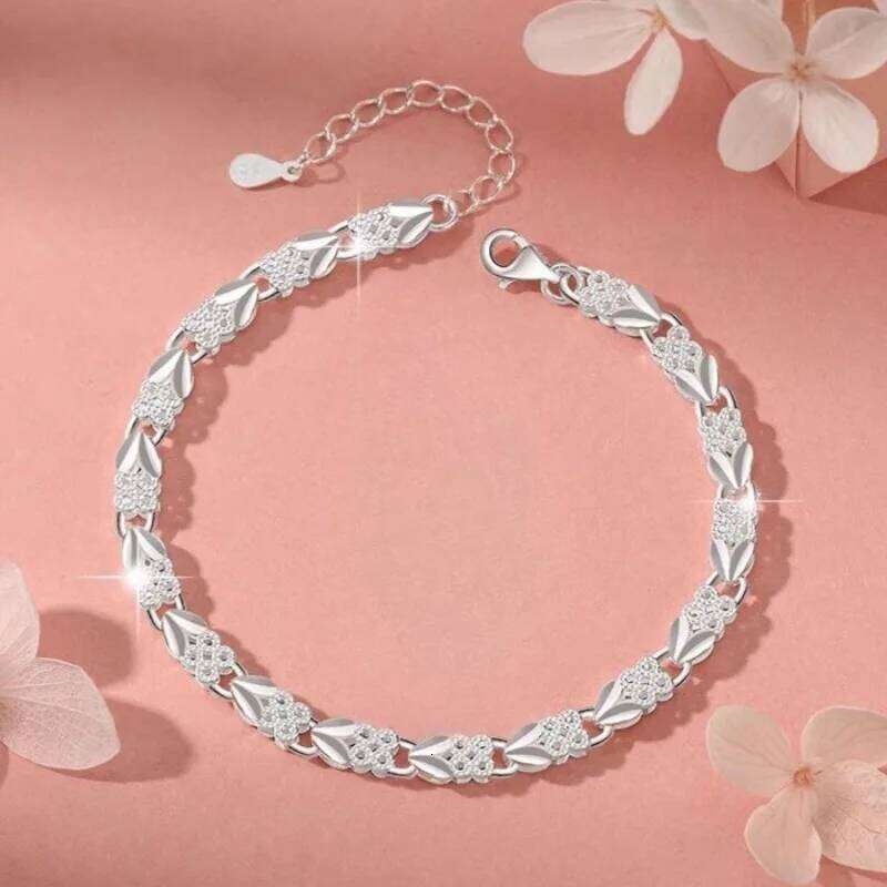 925 Sterling Silver Chain Bracelets For Women Vintage Luxury Heart Shaped Adjustable Bracelet Classic Party Charms Jewelry Gifts Z260313