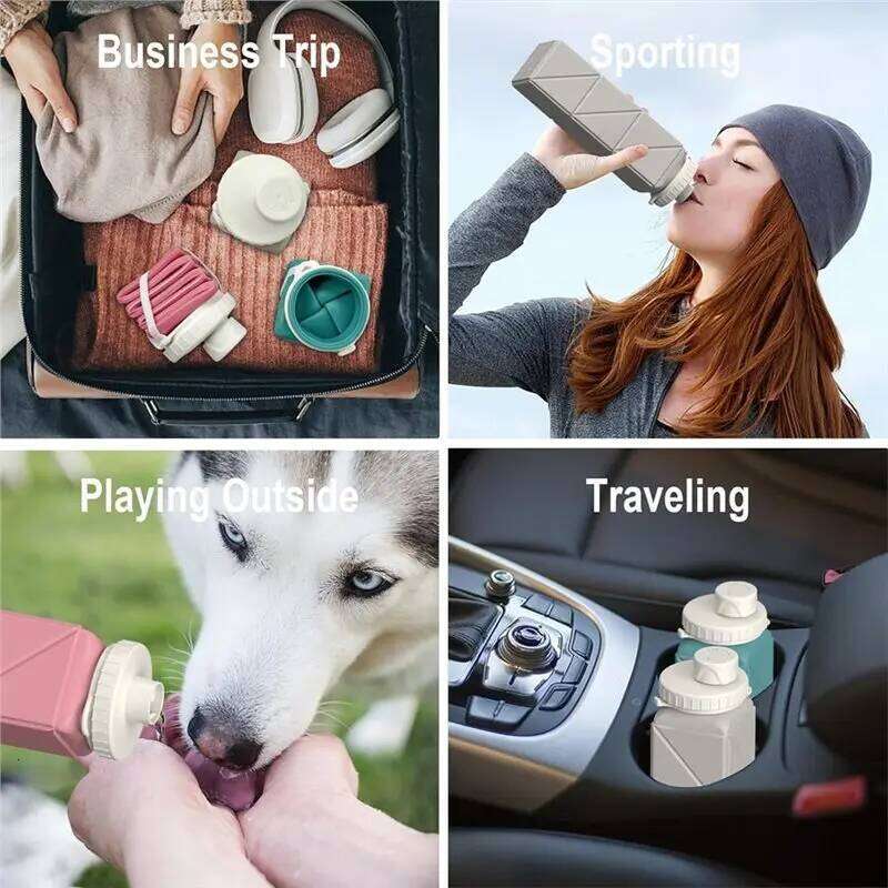 ABBO-Reusable, 610 Ml, Collapsible Travel Water Bottle, Leak-Proof Design Ideal For Outdoor Activities Z260313