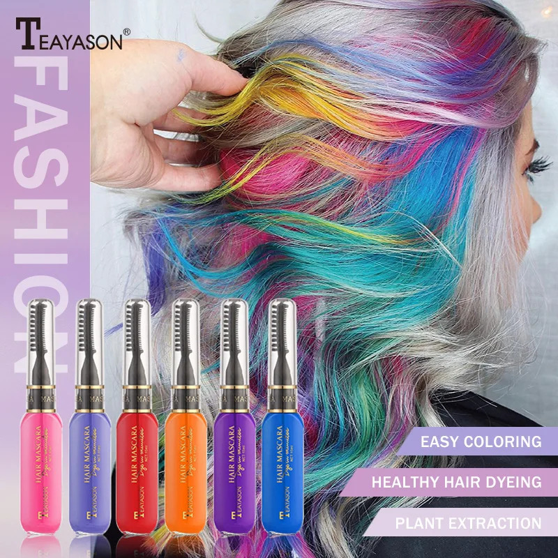 13 Colors Disposable Hair Dye Mascara Convenient Time-saving White Blue Dye Color Pick Dye Color Multi-color Makeup Cosmetics 260304