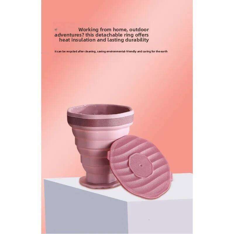 1pcs Portable Silicone Collapsible Coffee Cup Travel Foldable Water Mug with Lid for Outdoor Camping Hiking Z260313
