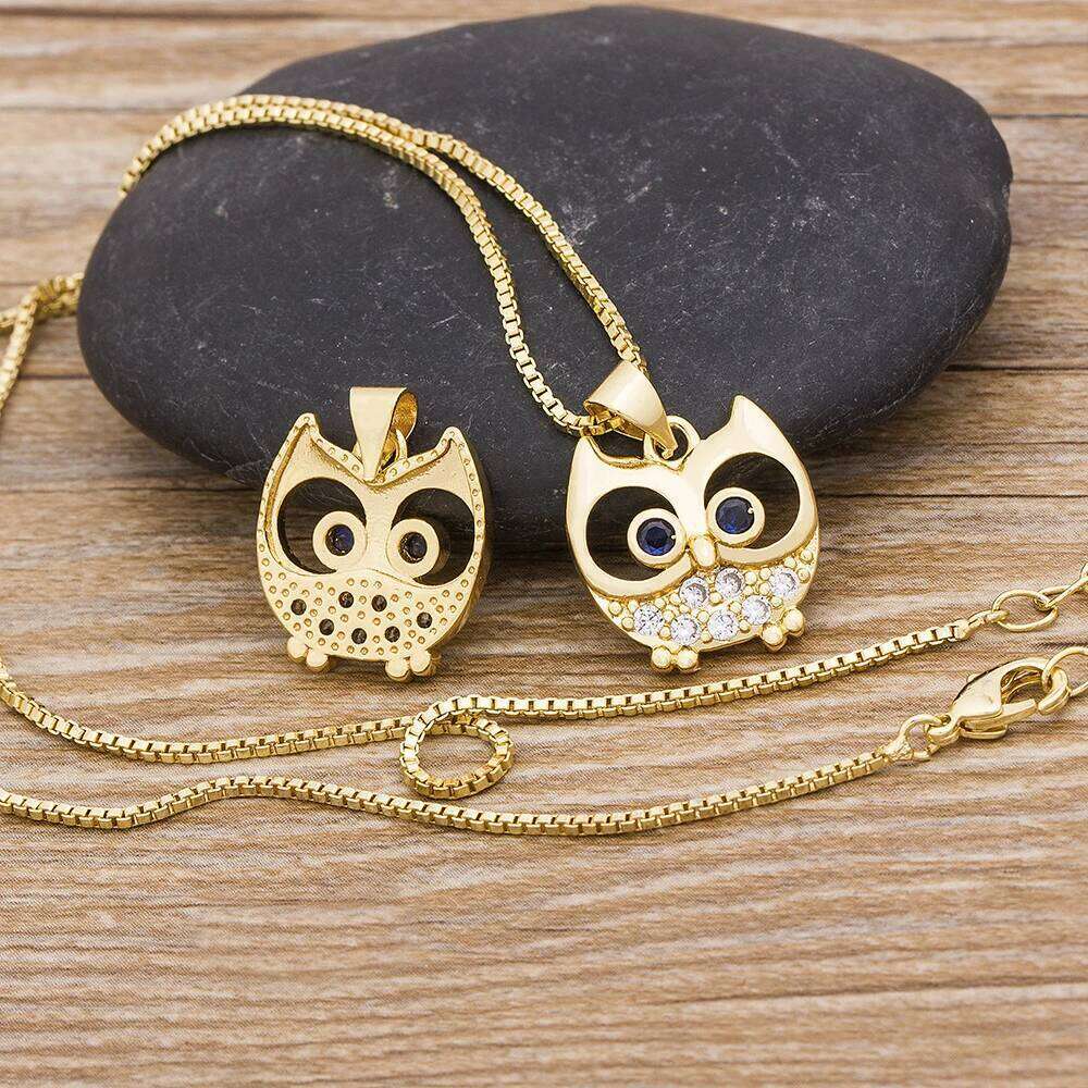 Nidin New Arrival Charm Fashion Owl Pendant Long Sweater Chain Necklaces Vintage Statement Animal Rhinestone Jewelry For Women H260312