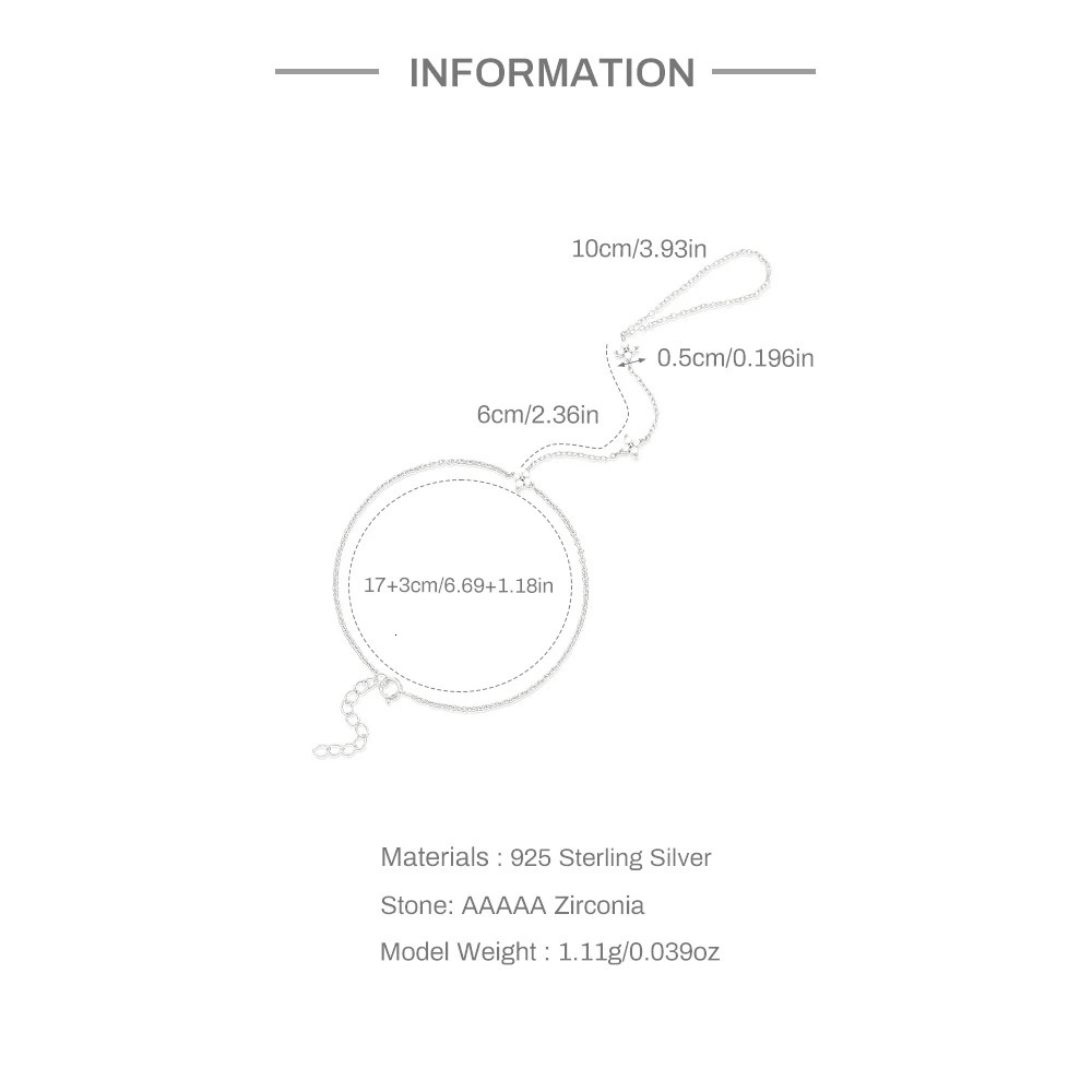 Aide 925 Sterling Silver Fine Jewelry Geometric Lucky Flower CZ Sparking Zircon Bracelets For Women Hand Chain Bracelets Jewelry 260313