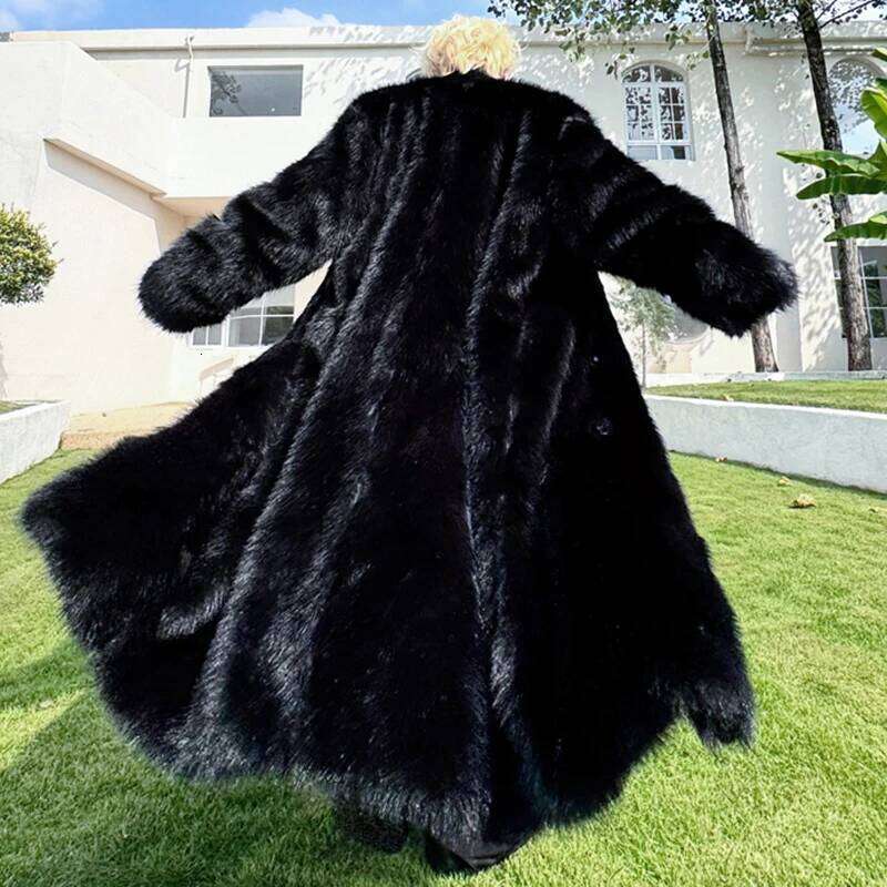 LUZHEN Winter Velvet Thickened Long Over The Knee Faux Fur Coat High-end Korean Trendy Handsome Classy Men's Outerwear LZ6697 Z260313