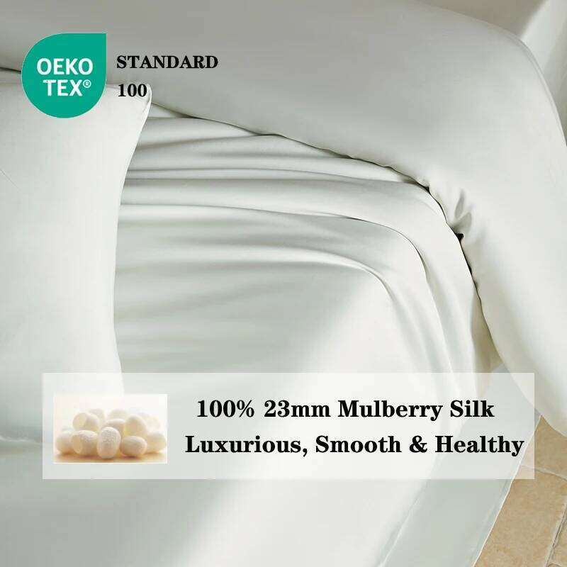 Mulberry Bedding with Bedsheet Pillowcase Natural 100% Silk Duvet Cover Set Twin Full King Queen Size H260312 - view 3