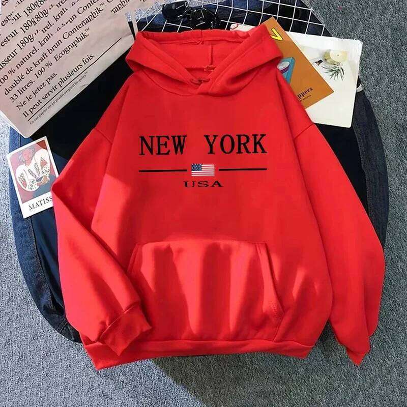 2025 New Trend Women's Hoodie American Fashion Street Style Sweatshirt Girls Home Outdoor Casual Sport Loose Pullover All Season Z260315