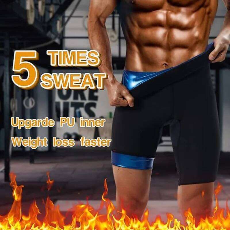 Men's High Waist Abdominal Fitness Running Sports Heat Gathering Shorts Sweat Pants 26Y0313