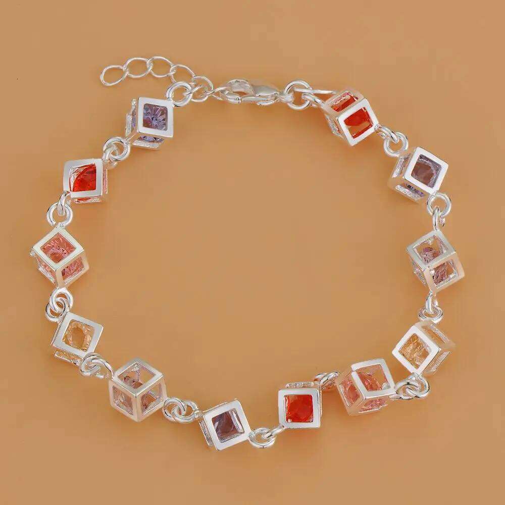 925 Sterling Silver Bracelet Red Zircon High Quality Romance Chain For Women Fashion Engagement Party Wedding Jewelry Gift Z260313