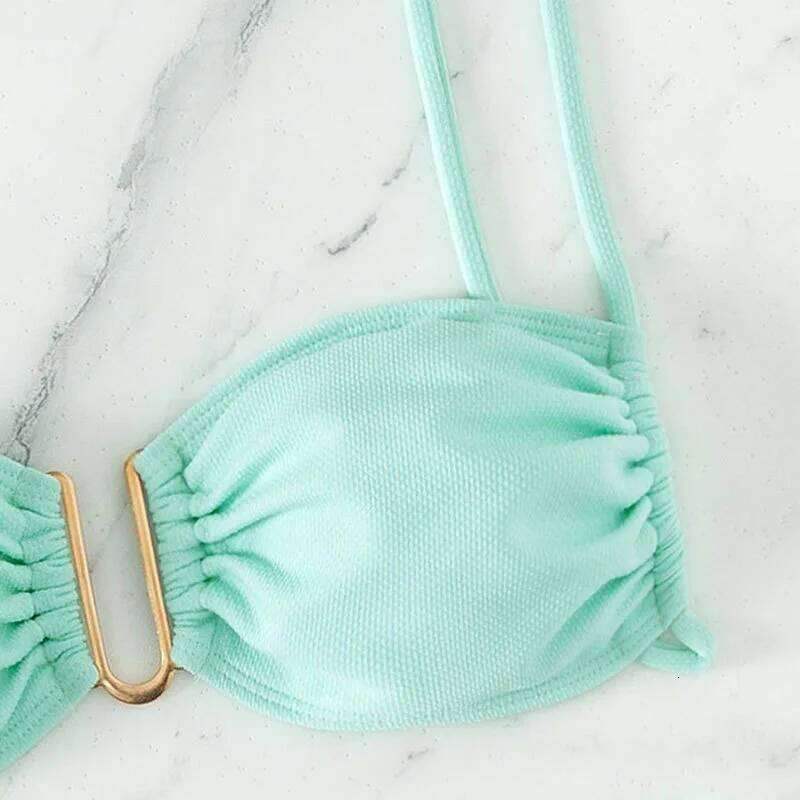 Summer New Solid Color Bikini Sexy Three Point Beach Split Swimsuit 26H0313