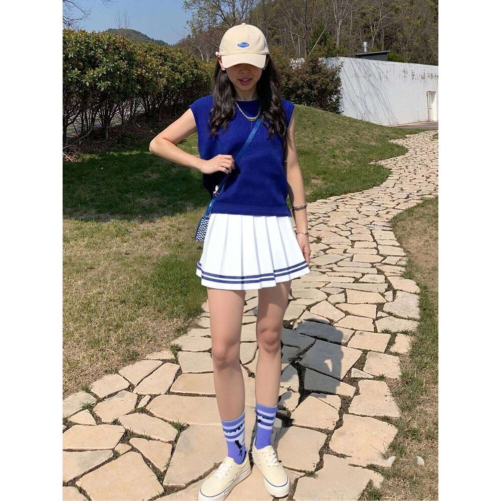 Fashion Preppy Style Pleated Skirts Women 2025 Spring Summer New A Line Short Dress Sweet Girl High Waist Petchwork Skirt Street Z260314