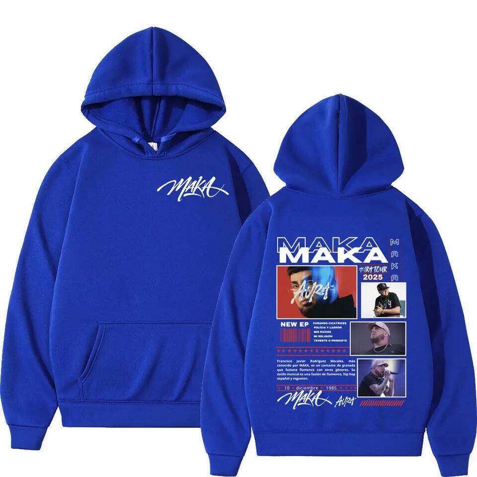 Rapper Maka Aura 2025 Tour Merch Hoodies Men's Women Fashion Hip Hop Hooded Sweatshirts Fans Gift Oversized Pullovers Streetwear Z260314