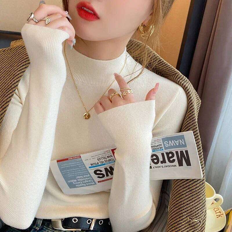 Turtleneck Basic Sweater For Women Knitted Tops Winter Casual Clothes Long Sleeve Pullover Warm soft Sweaters Pull Hiver Femme Z260314