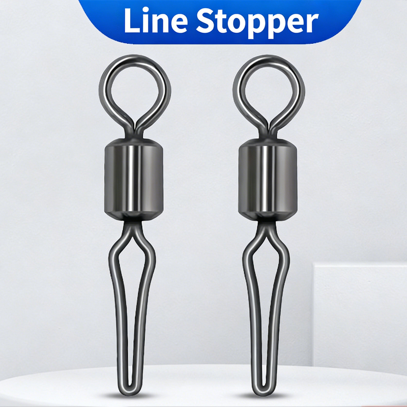 Manufacturer direct sales fishing rotary hook connector and side line clamp fishing gear fishing hook rolling rotary buckle fishing hook accessories