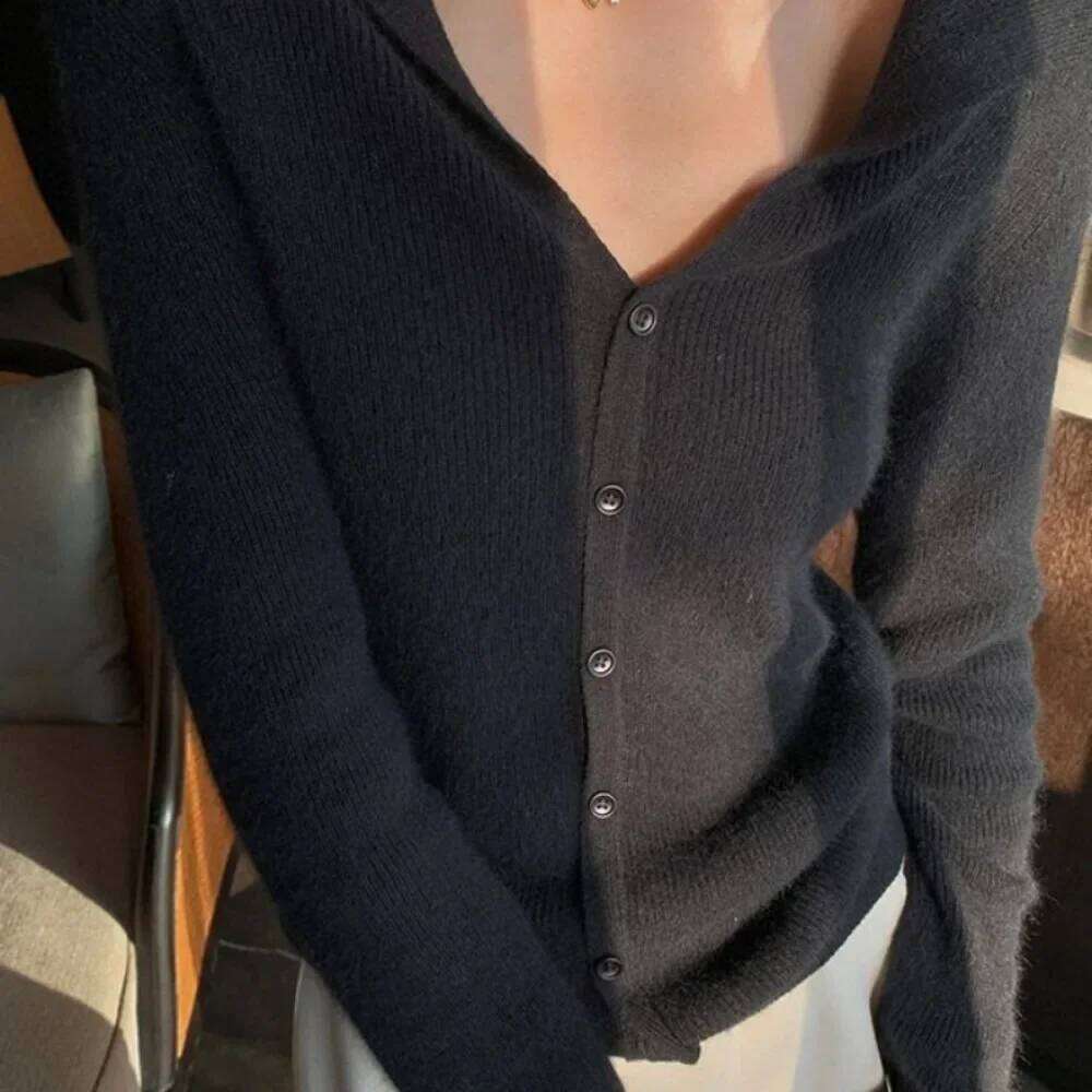 Korea Sweet Long Sleeve Knit Cardigan 2025 Early Spring New Elegant Celebrity Jumper All-match Sexy Age Reduction Mujer Z260314