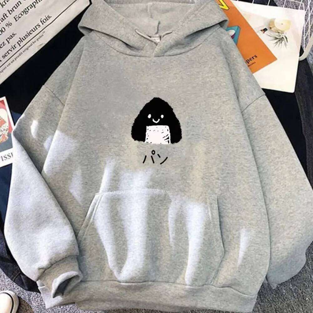 Cartoon Rice Ball Japanese Y2K Minimalist Unisex Sweatshirt Cute Loose Casual Street Men Women Pullover Harajuku Style Top Z260315