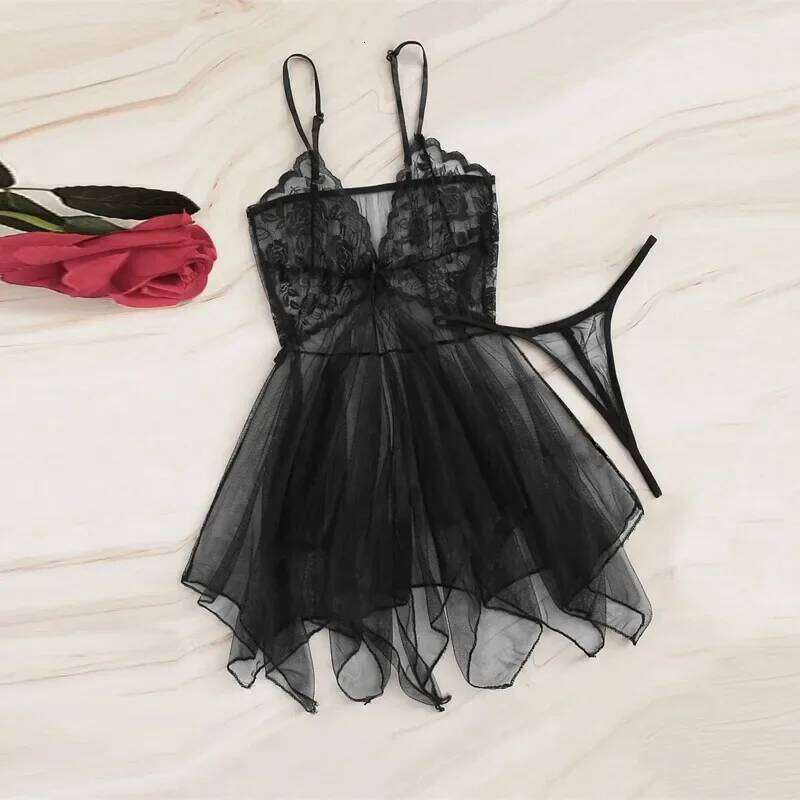 For Fine Women Women'S Lace Fluoroscopy Beauty Elegant Reverie Sexy Lingerie Fantasy Tulle Intimate Set