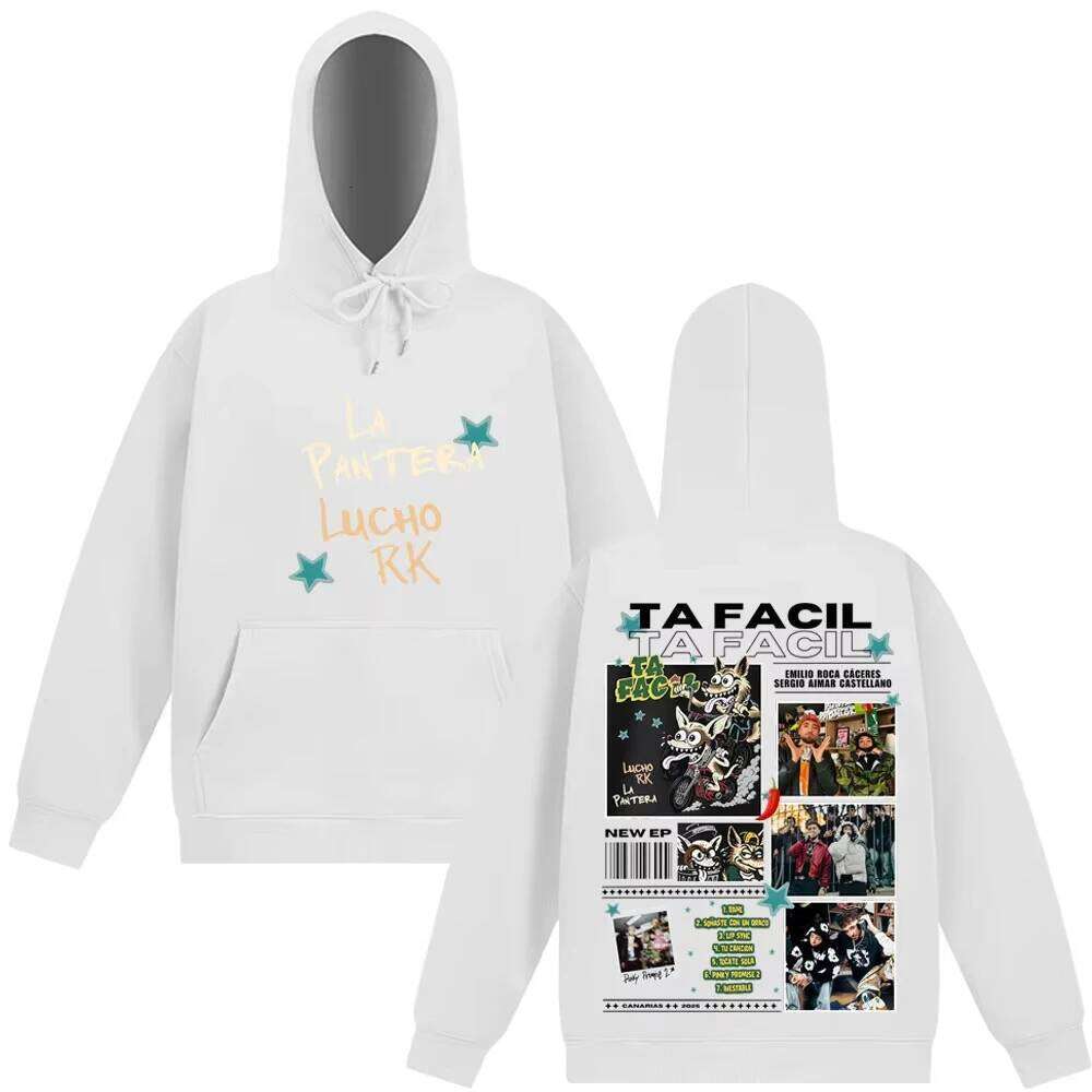 Rapper La Panter Lucho Rk Ta Facil Album 2025 Tour Fashion Print Hoodie Men Women Harajuku Hip-hop Oversized Tracksuit Fan Gifts Z260314