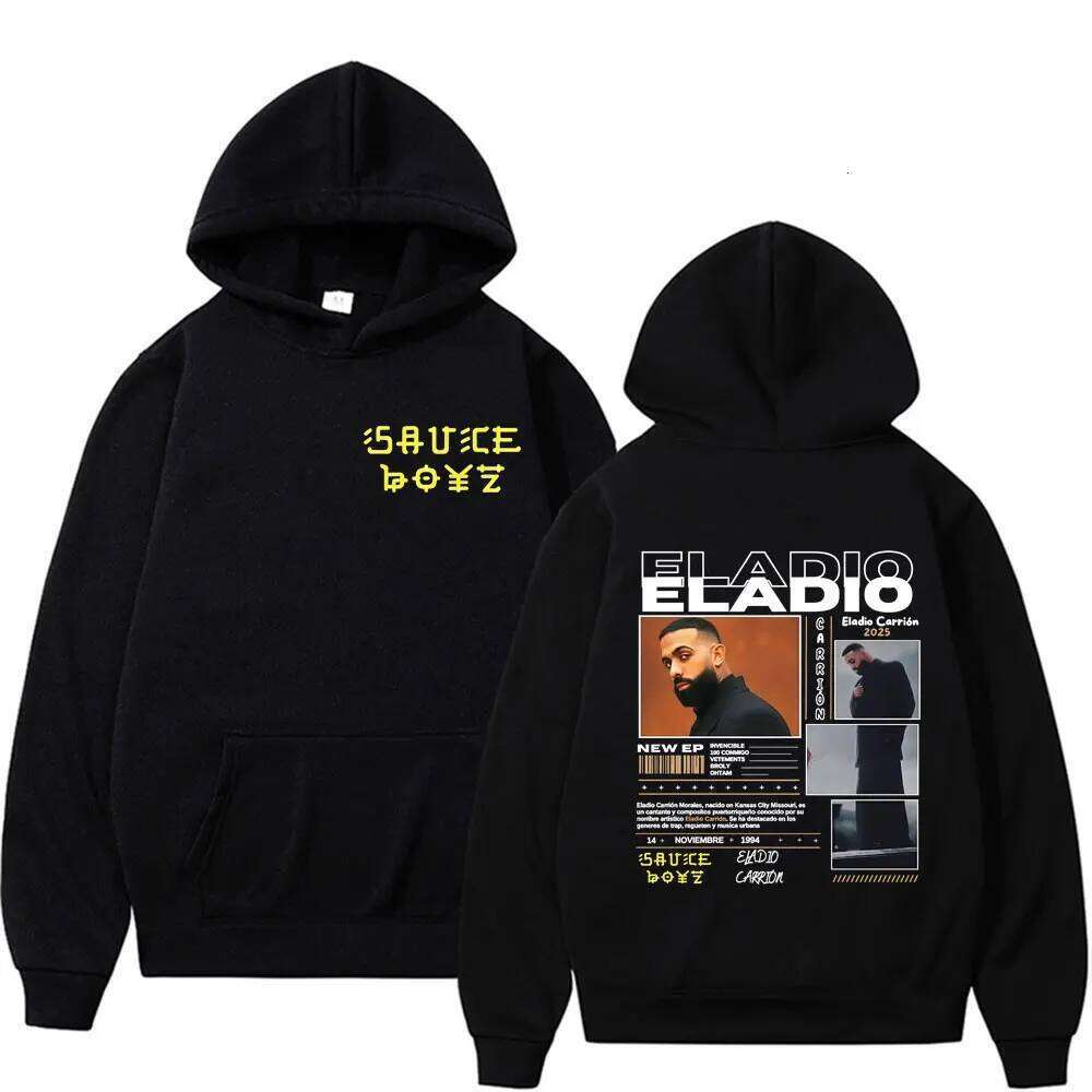 Rapper Eladio Carrion Album 2025 Tour Hoodies Men's Clothing Harajuku Fashion Autumn High Quality Oversized Loose Sweatshirts Z260314