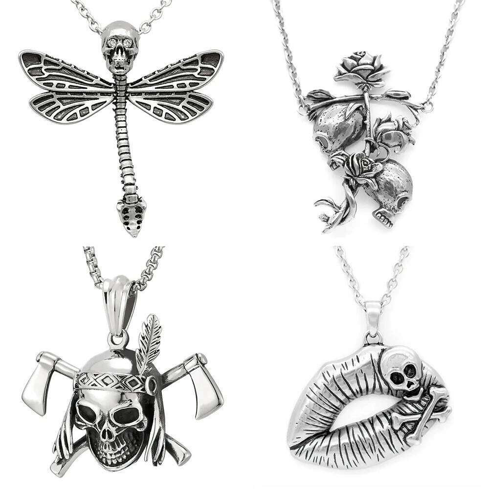 Europe The United States New Gothic Skull Men and Women Necklace Fashion Change Mix Punk Hip-hop Pendant H260312