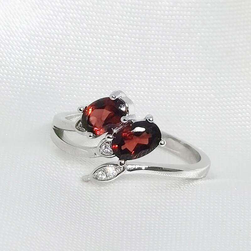 MeiBaPJ Quality Natural Red Garnet Gemstone Trendy Ring for Women Real 925 Sterling Silver Charm Fine Jewelry H260312