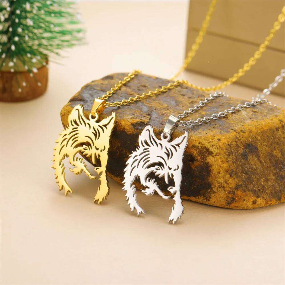 My shape Stainless Steel Head for Men Women Hollow Wolf Animal Necklace Punk Jewelry Male Boys Valentine's Day H260312