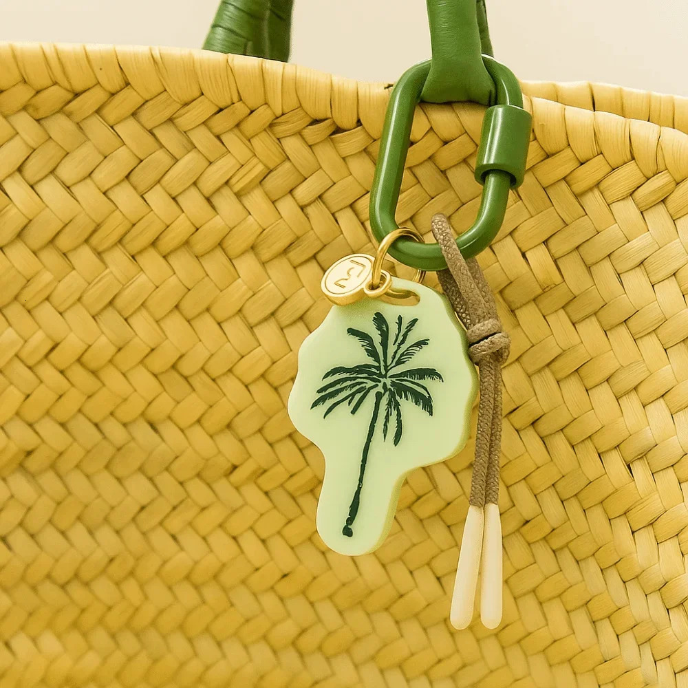 Acrylic Charms Retro Rope Woven Pendant Contrasting Car Keyring Mobile Phone Pendant Cartoon Geometric Bag Chain Charms 260311