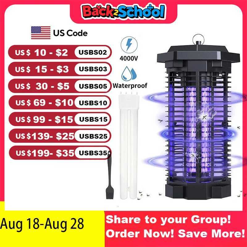 71 4000V Waterproof Electric Mosquito Zappers Bug KillerInsect Fly Trap for Home Backyard Patio 2500 sqft Low Light intensit H260313