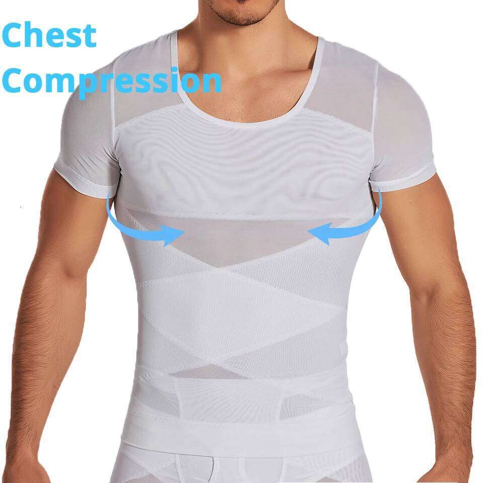 CXZD Men's Compression Shapewear Vest Undershirt Tank Top Workout Shirts Tummy Slimming Abdomen Body Shaper Waist Tops 26Y0313