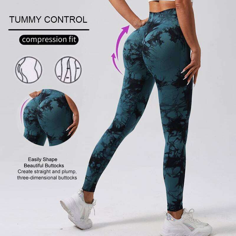 WAREBALL New Fashion Tie Dye Yoga Pants Gym Leggings Women Seamless High Waist Push Up Sport Tights Fitness Workout Leggins 26Y0313