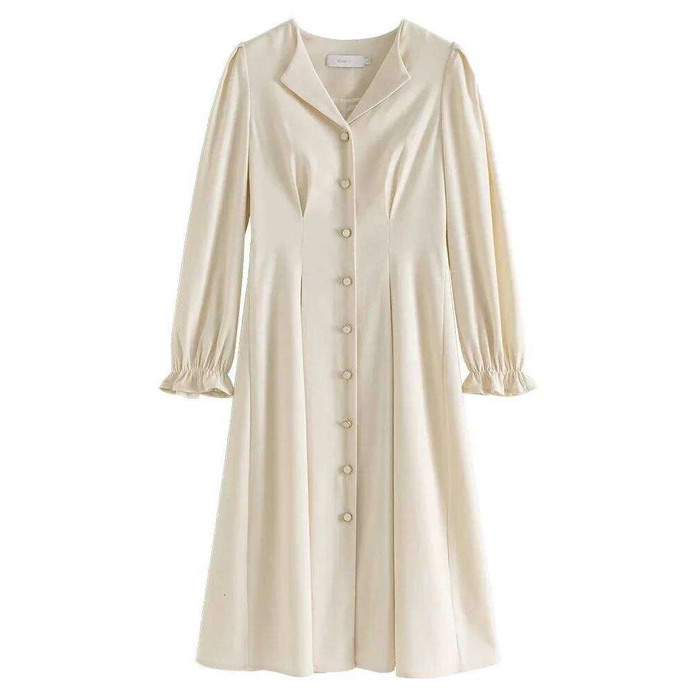 ZIQIAO Petite High Waist Tightening Red Shirt Women's Autumn Winter 2023 New Style Long A-line Dress For Women Z260314