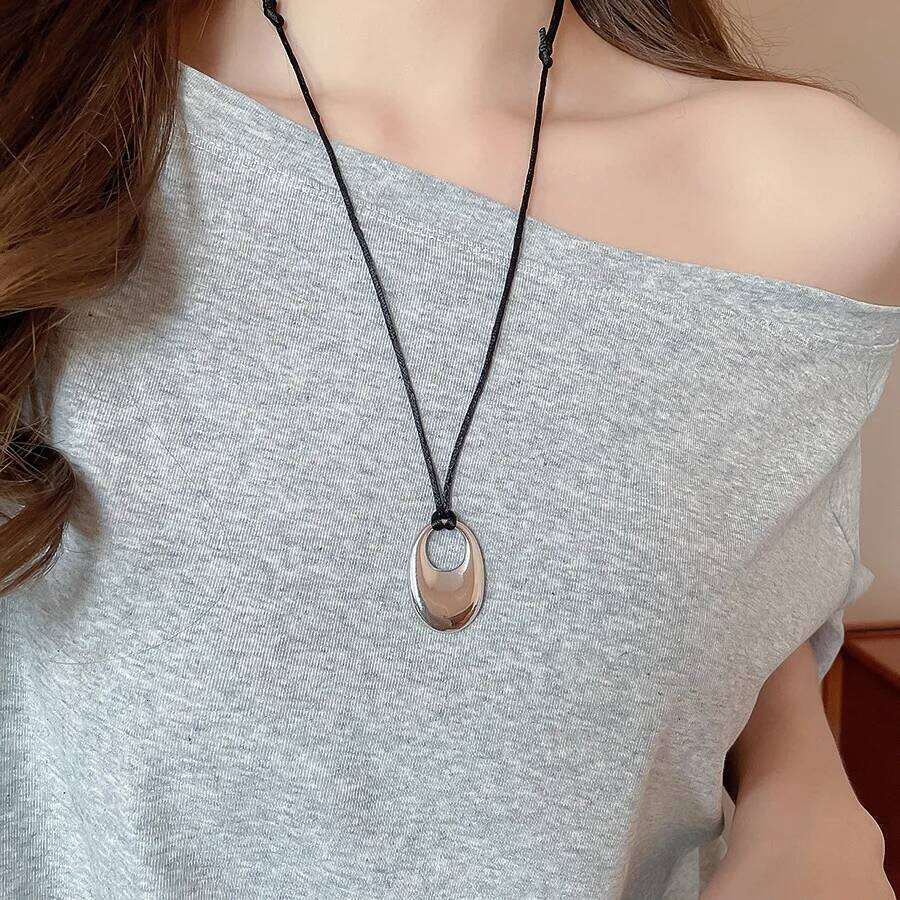 Silver Color Metal Spiral Vortex Irregular Geometric Rope Flower Pendant Adjustable Snake Chain Necklace For Women Jewelry H260312