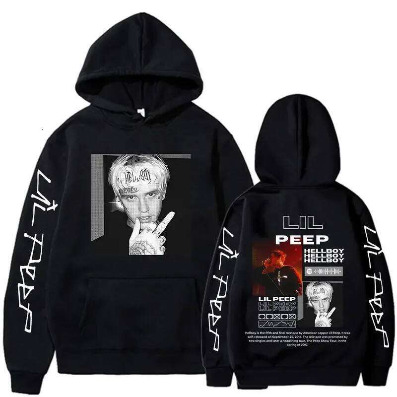 Rapper Lil Peep Hoodies Hellboy Crybaby Hip Hop Graphic Sweatshirts Men's Women Clothing Aesthetic Oversized Casual Pullovers Z260315