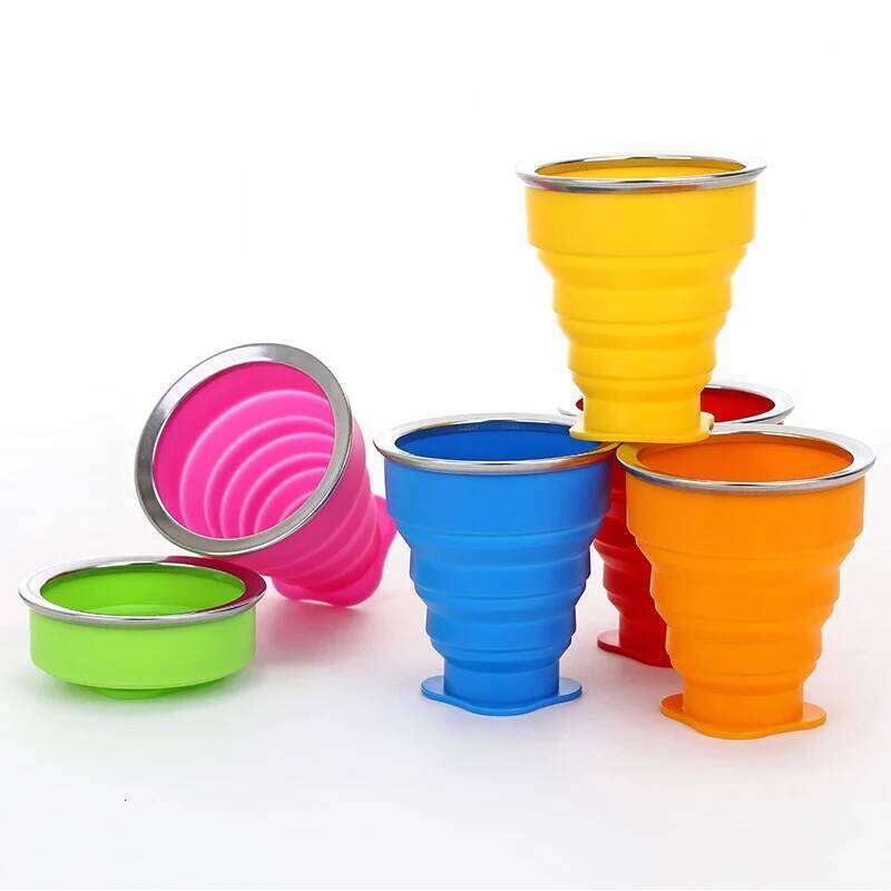 originality Folding Cups 200ml BPA FREE Food Grade Water Cup Travel portable color silicone cupMouthwash cup Z260314